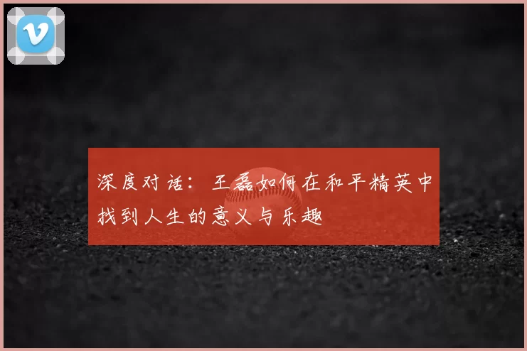 深度对话：王磊如何在和平精英中找到人生的意义与乐趣